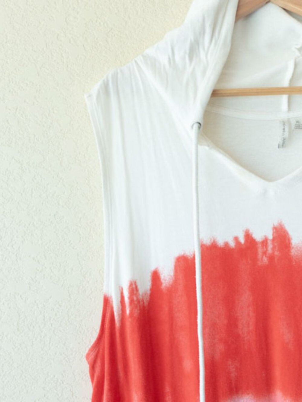 Live Well Active Hoodie Dress XL Tie Dye Red White Blue Sleeveless - Picture 3 of 12